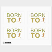 Sticker Rectangulaire Né À Exécuter (Feuille)