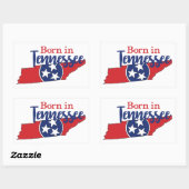 Sticker Rectangulaire Né dans Tennessee State Symbols Volunteer State (Feuille)