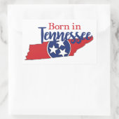 Sticker Rectangulaire Né dans Tennessee State Symbols Volunteer State (Sac)