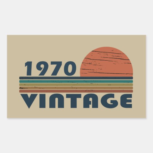 Sticker Rectangulaire Né en 1970 cadeau d'anniversaire vintage (Devant)