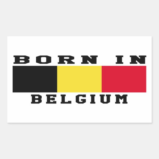 Sticker Rectangulaire Né En Belgique (Devant)
