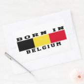 Sticker Rectangulaire Né En Belgique (Enveloppe)