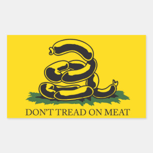 Sticker Rectangulaire Ne marchez pas sur la viande drôle Gadsden drapeau