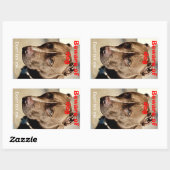 Sticker Rectangulaire Ne m'essayez pas...attention au chien - autocollan (Feuille)