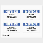 Sticker Rectangulaire Ne pas alimenter le panneau d'avis Zombies (Feuille)