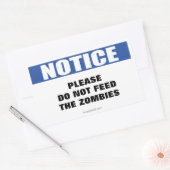 Sticker Rectangulaire Ne pas alimenter le panneau d'avis Zombies (Enveloppe)