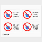 Sticker Rectangulaire Ne pas boire de panneau d'eau (Feuille)