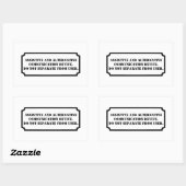 Sticker Rectangulaire Ne pas enlever AAC noir (Feuille)