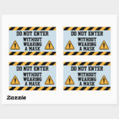 Sticker Rectangulaire Ne pas entrer sans masque (Feuille)
