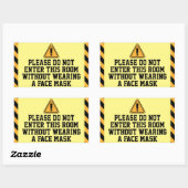 Sticker Rectangulaire Ne pas entrer sans masque (Feuille)