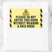 Sticker Rectangulaire Ne pas entrer sans masque (Sac)