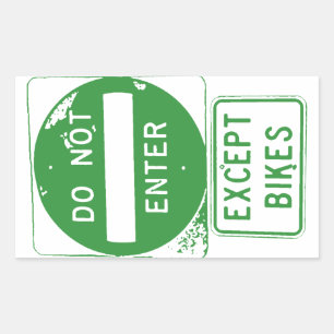 Sticker Rectangulaire Ne pas entrer sauf les vélos