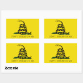 Sticker Rectangulaire Ne pas foutre sur moi Gadsden drapeau américain (Feuille)