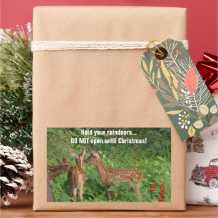 Sticker Rectangulaire Ne pas ouvrir avant l'étiquette de cadeau de cerf
