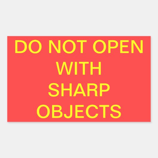 Sticker Rectangulaire Ne pas ouvrir avec des objets Sharp (Devant)
