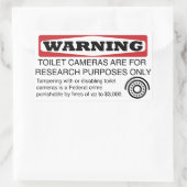 Sticker Rectangulaire Ne pas tamper avec les caméras de toilettes (Sac)