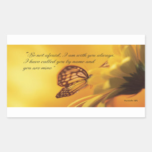 Sticker Rectangulaire Ne soyez pas papillon religieux effrayé sur la