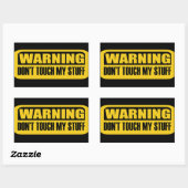 Sticker Rectangulaire ne touche pas à mes affaires (Feuille)