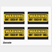 Sticker Rectangulaire ne touchez pas à mes outils (Feuille)