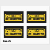 Sticker Rectangulaire ne touchez pas ma tasse (Feuille)