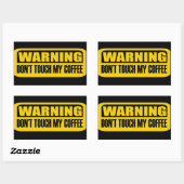Sticker Rectangulaire ne touchez pas mon café (Feuille)