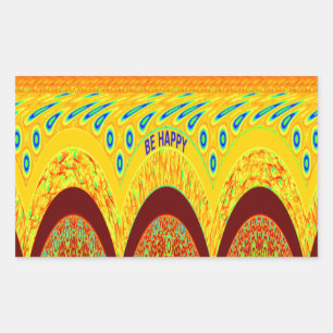 Sticker Rectangulaire Ne vous inquiétez pas être heureux Art Design