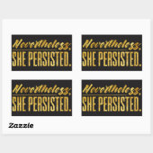 Sticker Rectangulaire Néanmoins, elle a persisté (Feuille)