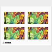 Sticker Rectangulaire Nebula peinte - Opale de feu Abstrait (Feuille)