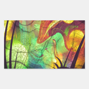 Sticker Rectangulaire Nebula peinte - Opale de feu Abstrait