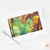 Sticker Rectangulaire Nebula peinte - Opale de feu Abstrait (Enveloppe)