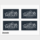 Sticker Rectangulaire Needles Highway Motorcycle du Dakota du Sud (Feuille)