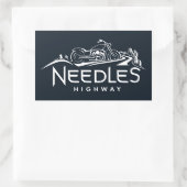Sticker Rectangulaire Needles Highway Motorcycle du Dakota du Sud (Sac)