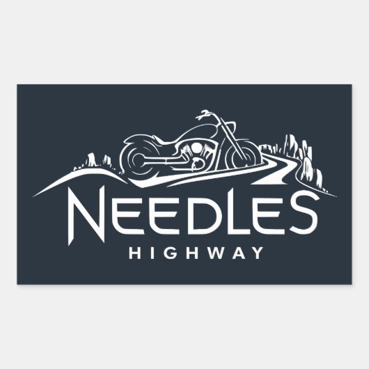 Sticker Rectangulaire Needles Highway Motorcycle du Dakota du Sud (Devant)