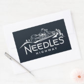 Sticker Rectangulaire Needles Highway Motorcycle du Dakota du Sud (Enveloppe)