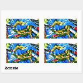 Sticker Rectangulaire Neo Jap Dragon Tattoo (Feuille)