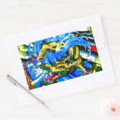 Sticker Rectangulaire Neo Jap Dragon Tattoo (Enveloppe)
