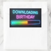Sticker Rectangulaire Neon Birthday Computer Downloading Bar (Sac)