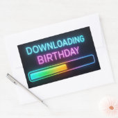 Sticker Rectangulaire Neon Birthday Computer Downloading Bar (Enveloppe)