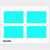 Sticker Rectangulaire Neon bleu Turquoise clair brillant mode couleur te (Feuille)