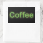 Sticker Rectangulaire Neon Coffee (Sac)