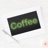 Sticker Rectangulaire Neon Coffee (Enveloppe)