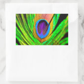 Sticker Rectangulaire Neon Colors Peacock Feather (Sac)