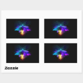 Sticker Rectangulaire Neon Firefly sur noir (Feuille)