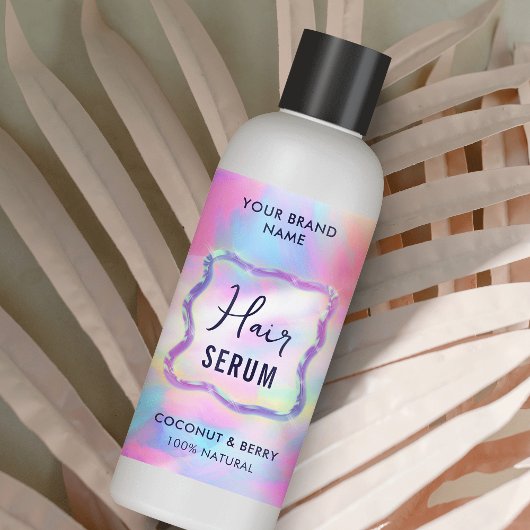 Sticker Rectangulaire Neon Opal Holographic 4 OZ Cosmetic BotÉtiquette