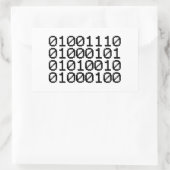 STICKER RECTANGULAIRE NERD BINAIRE (Sac)