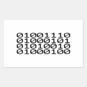 STICKER RECTANGULAIRE NERD BINAIRE