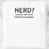 Sticker Rectangulaire NERD ? Drôle, design geek (Sac)
