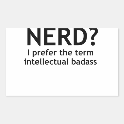 Sticker Rectangulaire NERD ? Drôle, design geek (Devant)