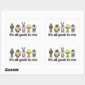 Sticker Rectangulaire Nerds LOONEY TUNES™ - Tous Geeks pour moi (Feuille)