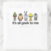 Sticker Rectangulaire Nerds LOONEY TUNES™ - Tous Geeks pour moi (Sac)